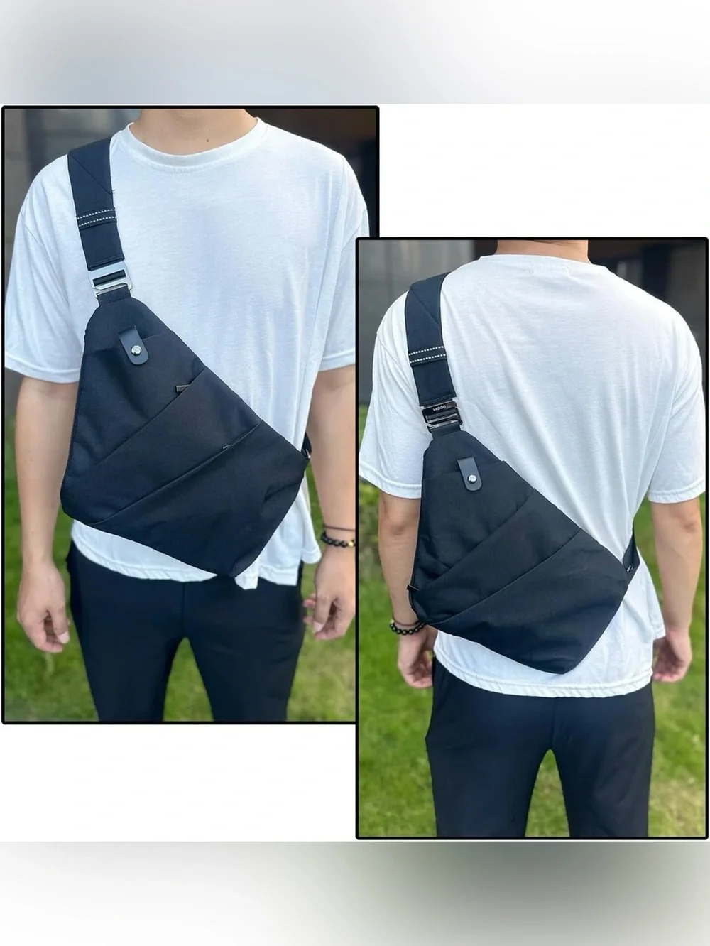 VADOO Sling RFID Blocking Bag Anti-theft Crossbody Shoulder Black Unisex